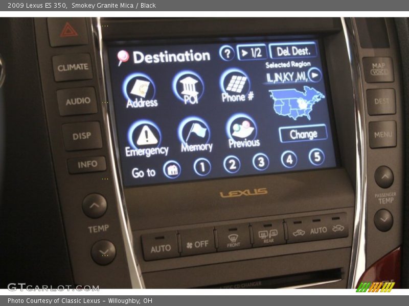Smokey Granite Mica / Black 2009 Lexus ES 350