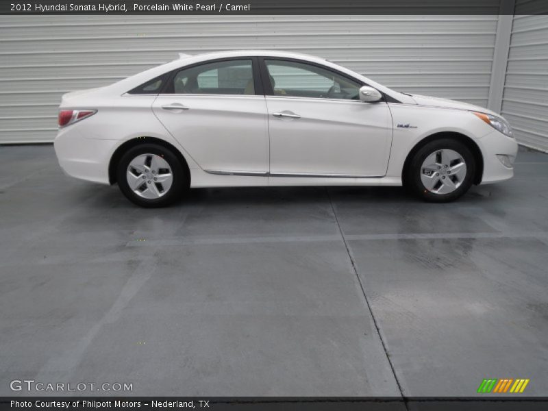 Porcelain White Pearl / Camel 2012 Hyundai Sonata Hybrid