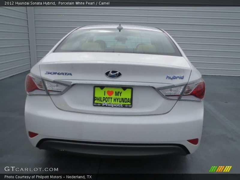 Porcelain White Pearl / Camel 2012 Hyundai Sonata Hybrid