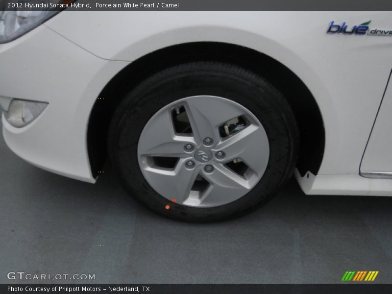Porcelain White Pearl / Camel 2012 Hyundai Sonata Hybrid
