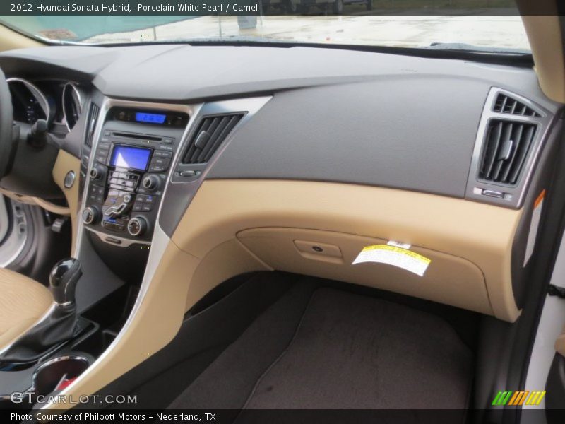 Porcelain White Pearl / Camel 2012 Hyundai Sonata Hybrid