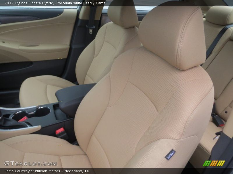 Porcelain White Pearl / Camel 2012 Hyundai Sonata Hybrid