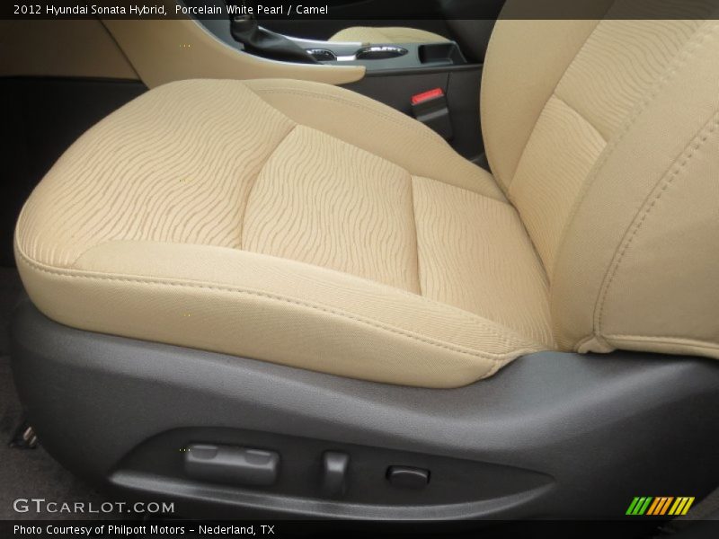 Porcelain White Pearl / Camel 2012 Hyundai Sonata Hybrid