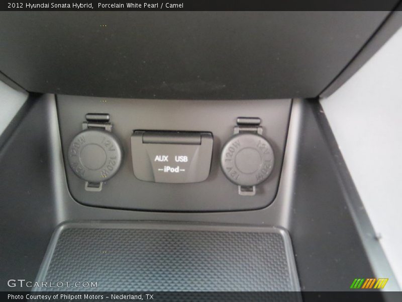 Porcelain White Pearl / Camel 2012 Hyundai Sonata Hybrid