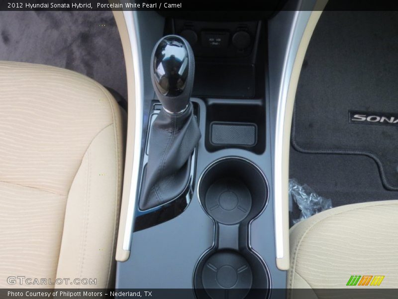 Porcelain White Pearl / Camel 2012 Hyundai Sonata Hybrid