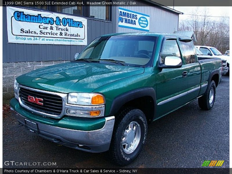 Meadow Green Metallic / Oak 1999 GMC Sierra 1500 SLE Extended Cab 4x4