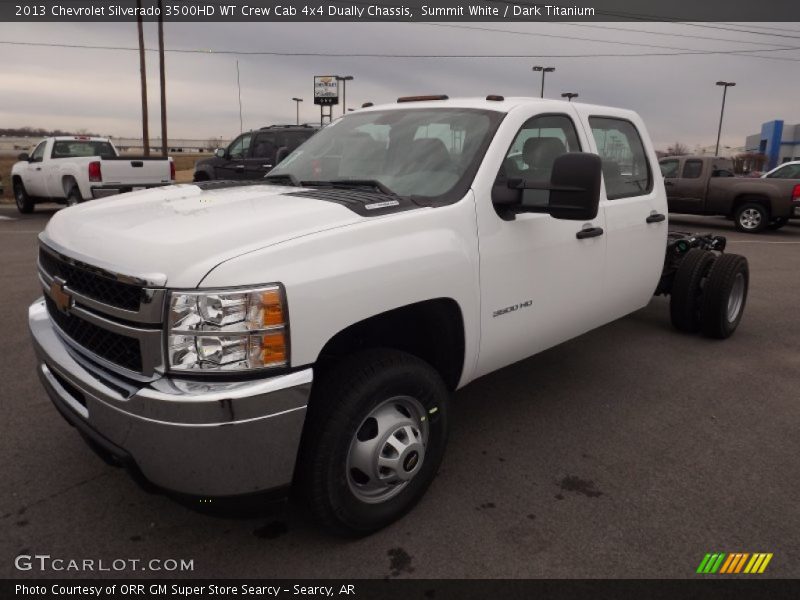 Summit White / Dark Titanium 2013 Chevrolet Silverado 3500HD WT Crew Cab 4x4 Dually Chassis