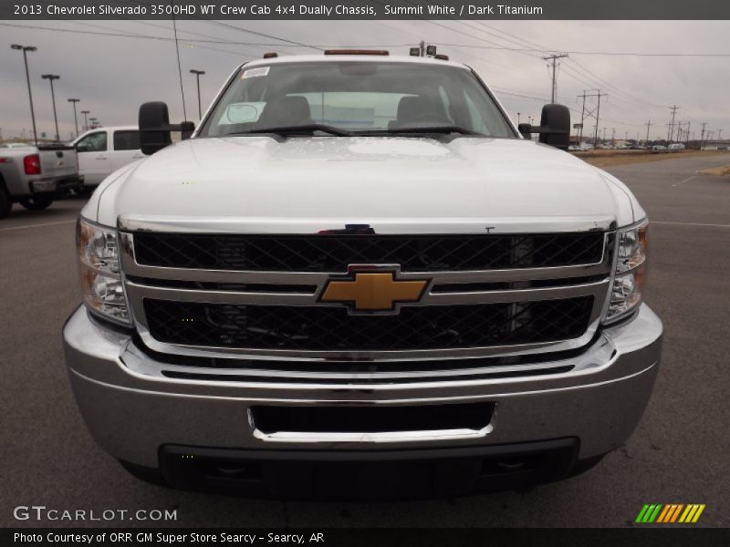 Summit White / Dark Titanium 2013 Chevrolet Silverado 3500HD WT Crew Cab 4x4 Dually Chassis
