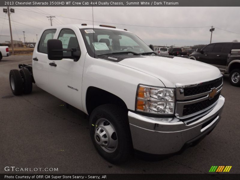 Summit White / Dark Titanium 2013 Chevrolet Silverado 3500HD WT Crew Cab 4x4 Dually Chassis
