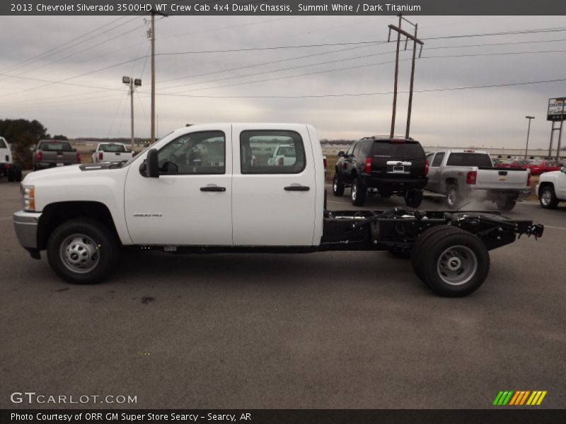 Summit White / Dark Titanium 2013 Chevrolet Silverado 3500HD WT Crew Cab 4x4 Dually Chassis
