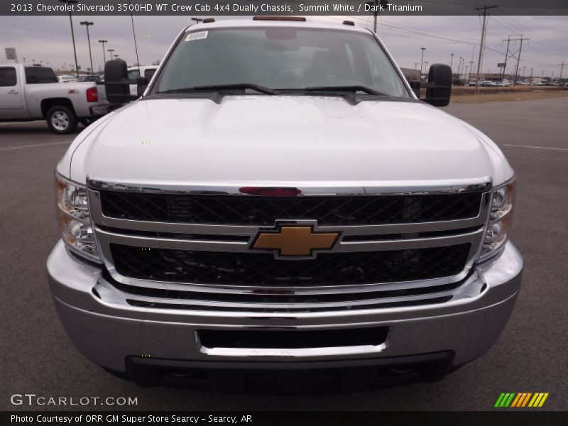 Summit White / Dark Titanium 2013 Chevrolet Silverado 3500HD WT Crew Cab 4x4 Dually Chassis