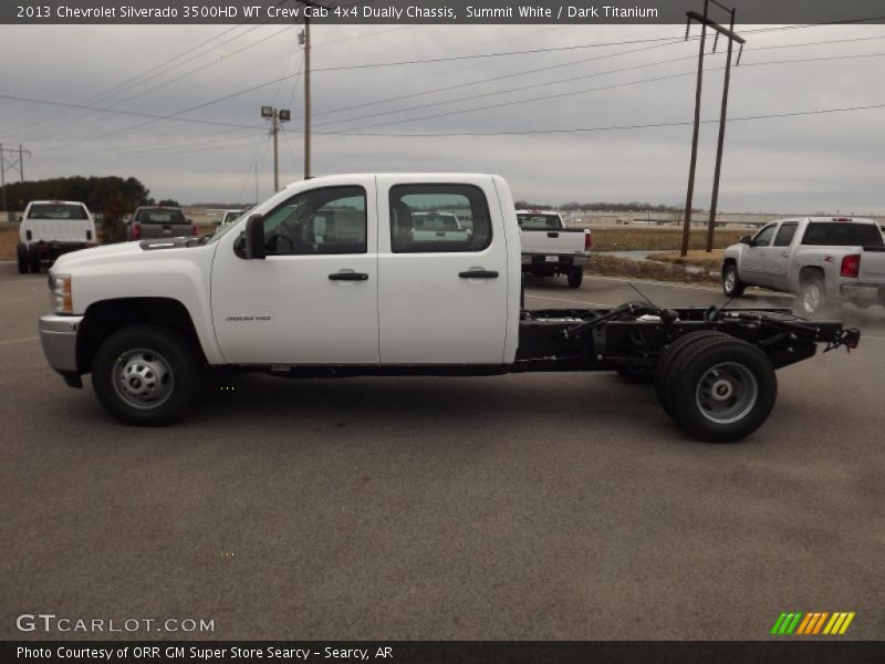 Summit White / Dark Titanium 2013 Chevrolet Silverado 3500HD WT Crew Cab 4x4 Dually Chassis