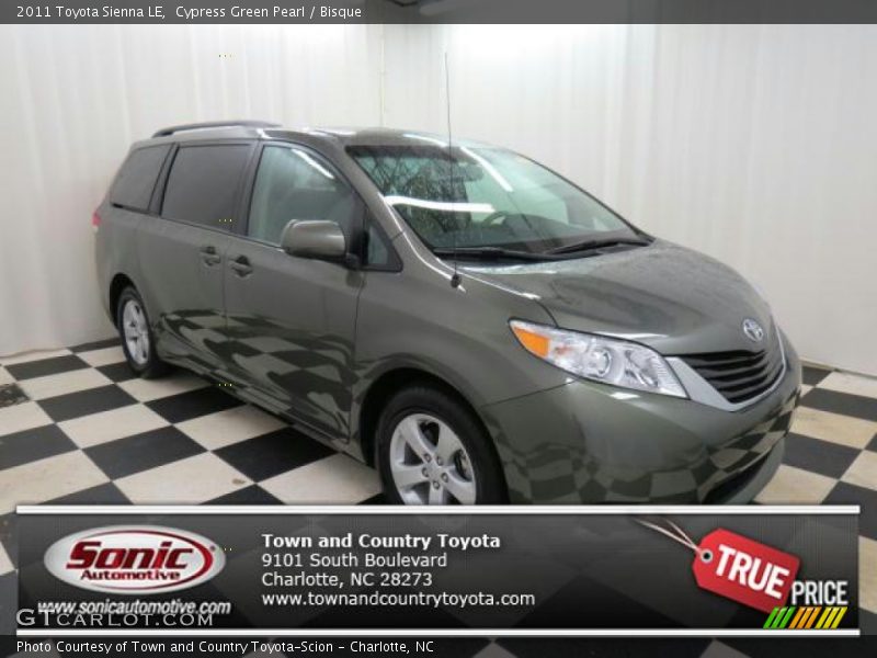 Cypress Green Pearl / Bisque 2011 Toyota Sienna LE