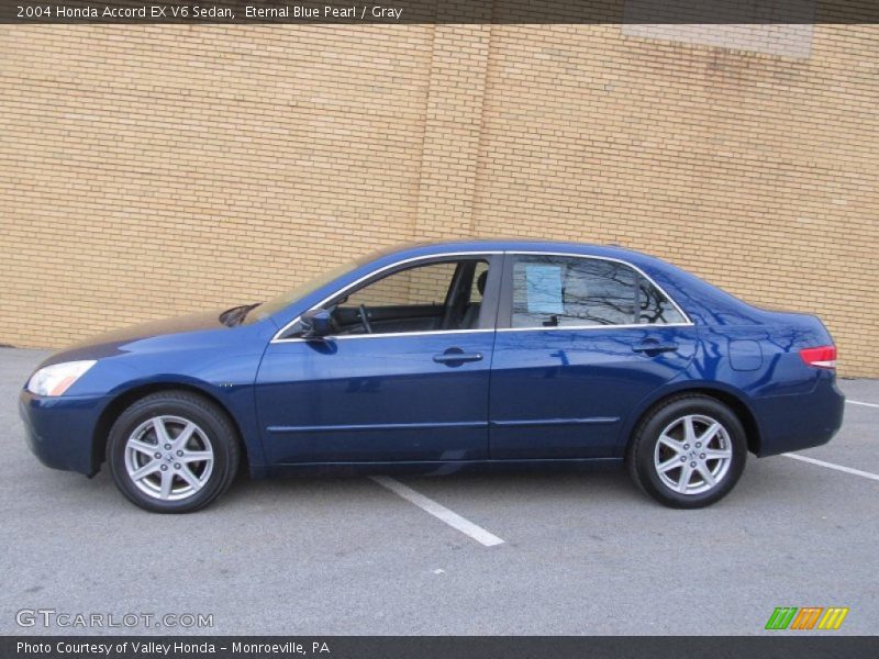 Eternal Blue Pearl / Gray 2004 Honda Accord EX V6 Sedan