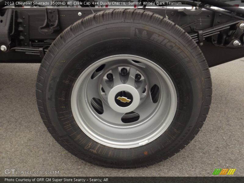 Summit White / Dark Titanium 2013 Chevrolet Silverado 3500HD WT Crew Cab 4x4 Dually Chassis