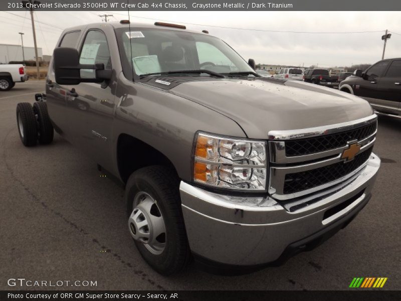 Front 3/4 View of 2013 Silverado 3500HD WT Crew Cab 4x4 Chassis