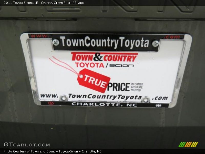 Cypress Green Pearl / Bisque 2011 Toyota Sienna LE