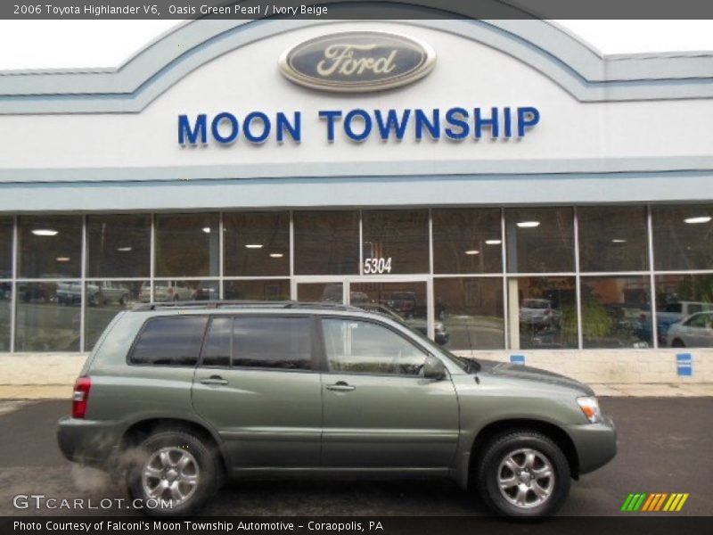 Oasis Green Pearl / Ivory Beige 2006 Toyota Highlander V6