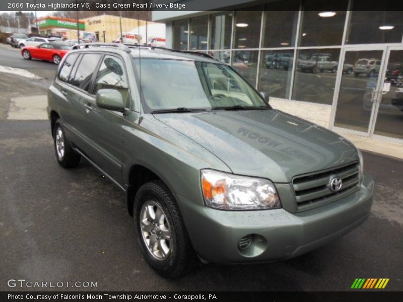 Oasis Green Pearl / Ivory Beige 2006 Toyota Highlander V6