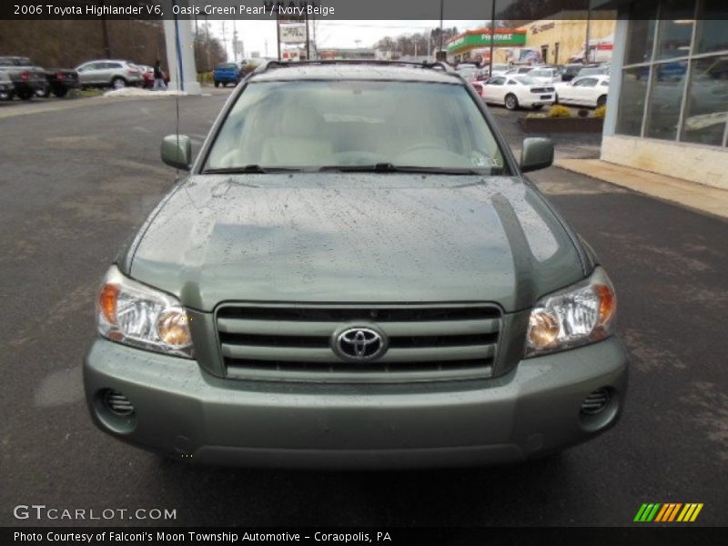 Oasis Green Pearl / Ivory Beige 2006 Toyota Highlander V6