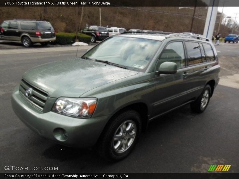 Oasis Green Pearl / Ivory Beige 2006 Toyota Highlander V6