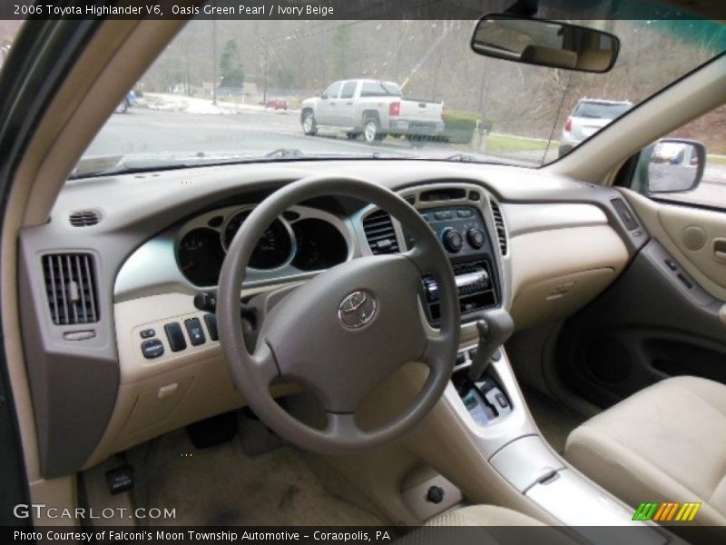 Oasis Green Pearl / Ivory Beige 2006 Toyota Highlander V6