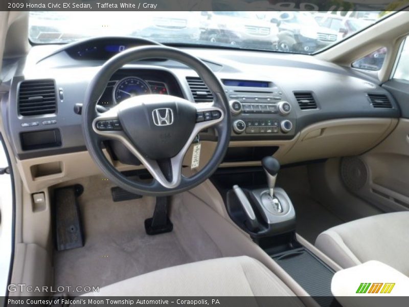 Taffeta White / Gray 2009 Honda Civic EX Sedan