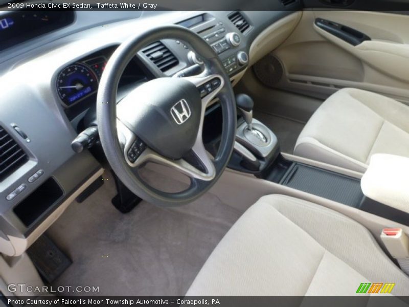 Taffeta White / Gray 2009 Honda Civic EX Sedan