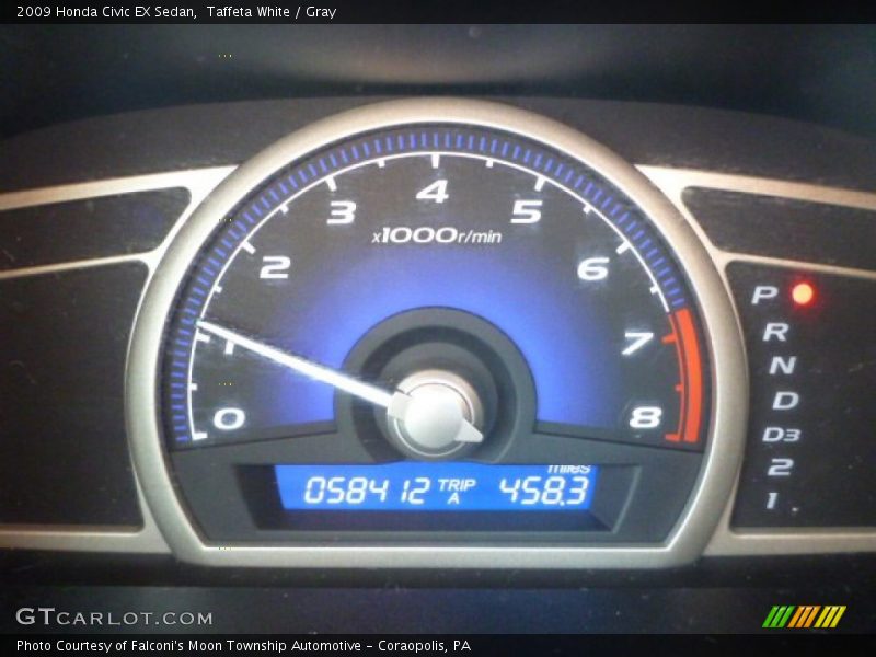 Taffeta White / Gray 2009 Honda Civic EX Sedan
