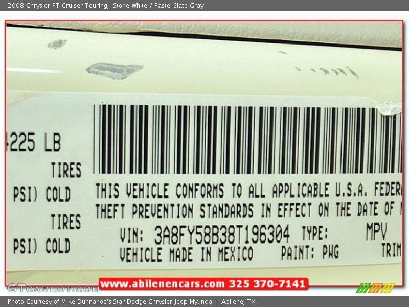 Stone White / Pastel Slate Gray 2008 Chrysler PT Cruiser Touring