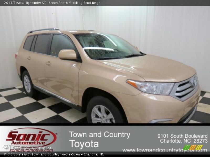 Sandy Beach Metallic / Sand Beige 2013 Toyota Highlander SE