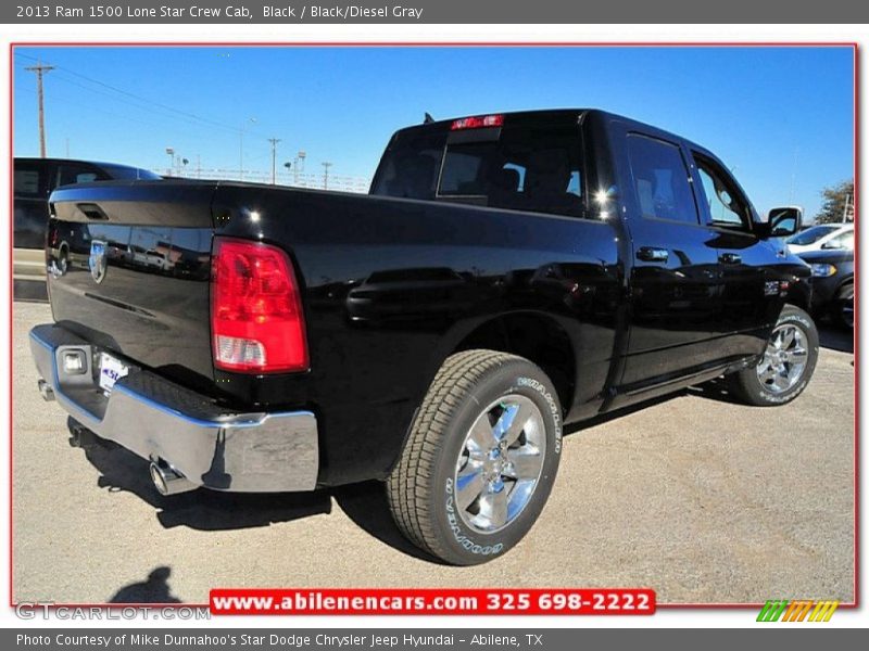 Black / Black/Diesel Gray 2013 Ram 1500 Lone Star Crew Cab