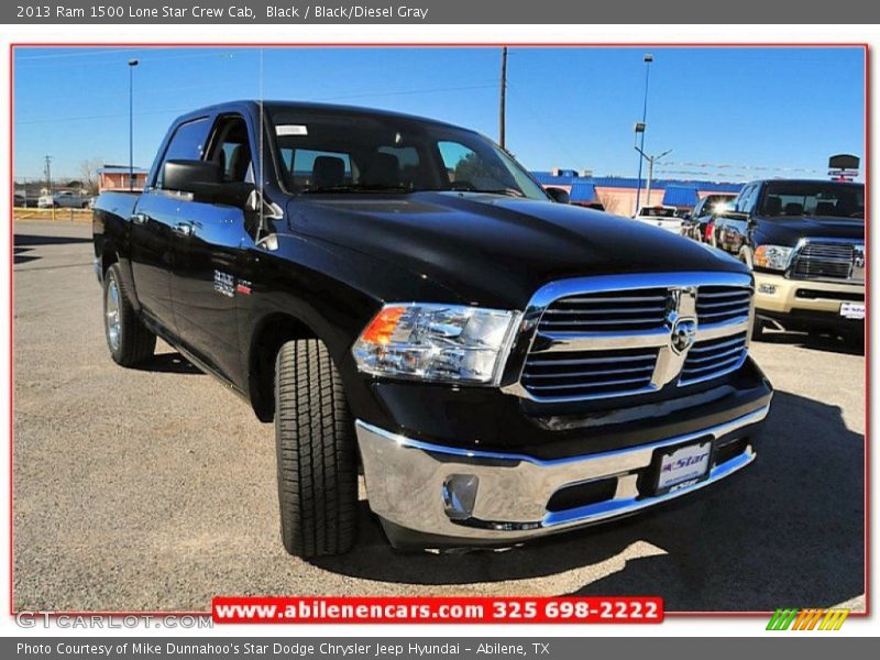 Black / Black/Diesel Gray 2013 Ram 1500 Lone Star Crew Cab