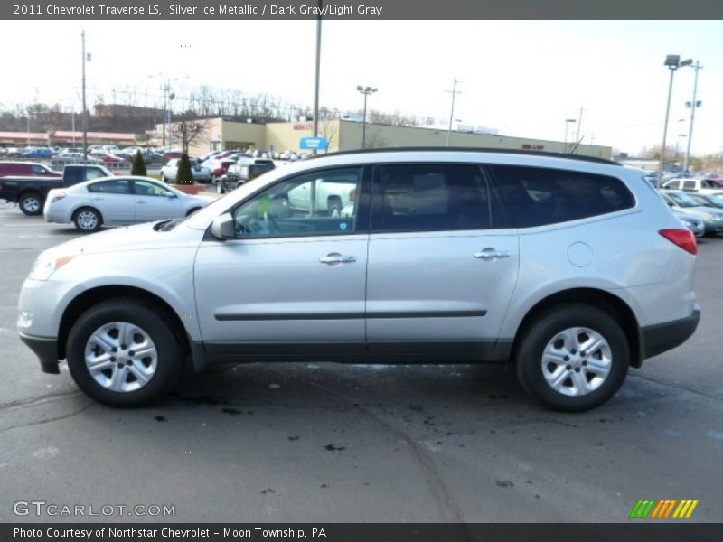 Silver Ice Metallic / Dark Gray/Light Gray 2011 Chevrolet Traverse LS