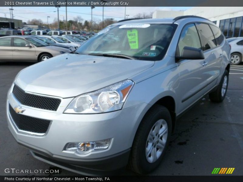 Silver Ice Metallic / Dark Gray/Light Gray 2011 Chevrolet Traverse LS
