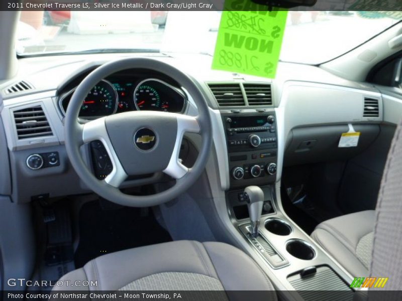 Silver Ice Metallic / Dark Gray/Light Gray 2011 Chevrolet Traverse LS