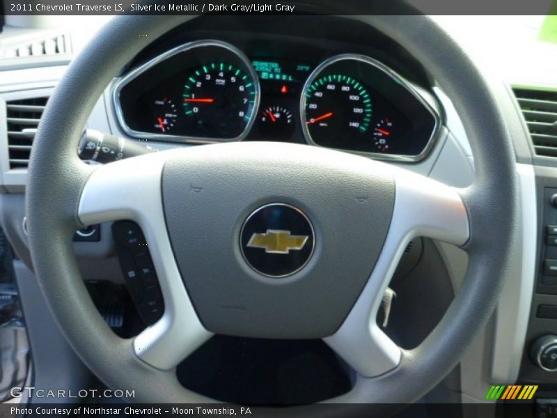 Silver Ice Metallic / Dark Gray/Light Gray 2011 Chevrolet Traverse LS