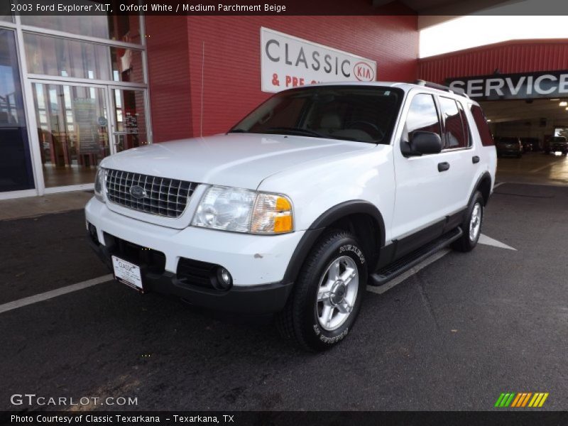 Oxford White / Medium Parchment Beige 2003 Ford Explorer XLT
