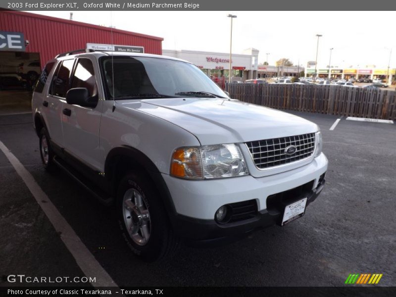 Oxford White / Medium Parchment Beige 2003 Ford Explorer XLT