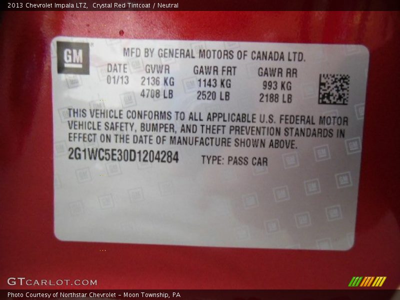 Crystal Red Tintcoat / Neutral 2013 Chevrolet Impala LTZ
