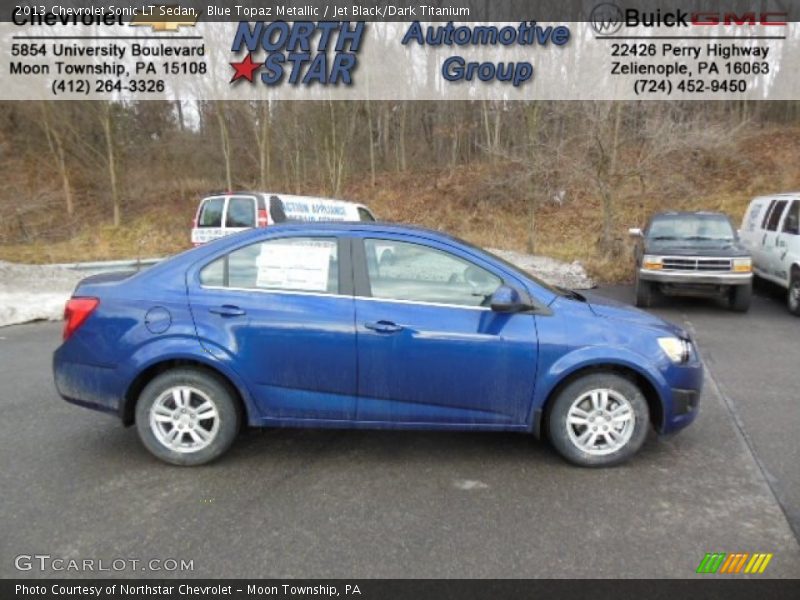 Blue Topaz Metallic / Jet Black/Dark Titanium 2013 Chevrolet Sonic LT Sedan