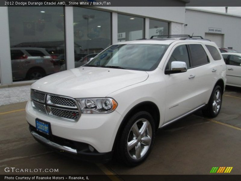 Stone White / Black/Tan 2012 Dodge Durango Citadel AWD