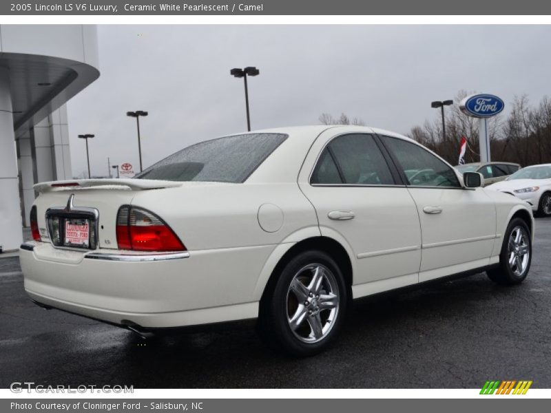 Ceramic White Pearlescent / Camel 2005 Lincoln LS V6 Luxury