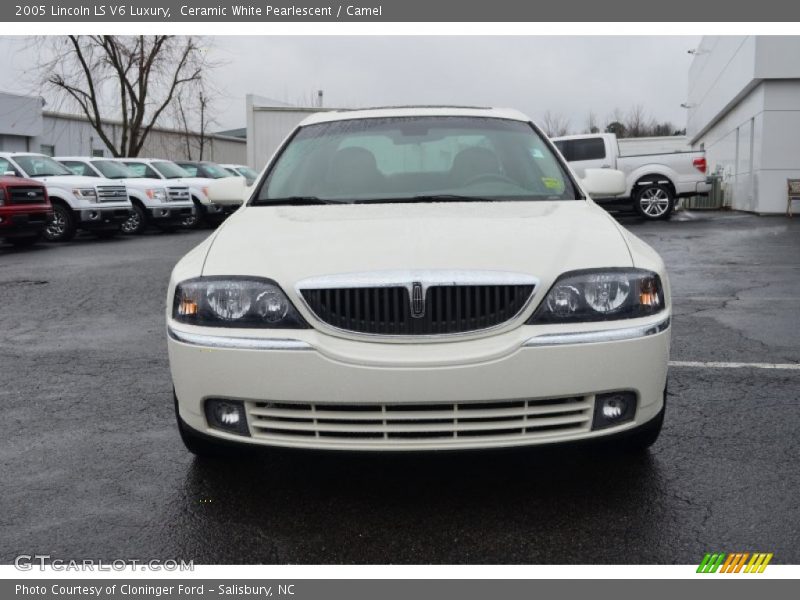 Ceramic White Pearlescent / Camel 2005 Lincoln LS V6 Luxury