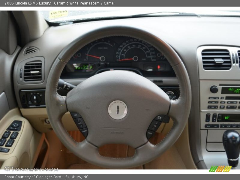 Ceramic White Pearlescent / Camel 2005 Lincoln LS V6 Luxury