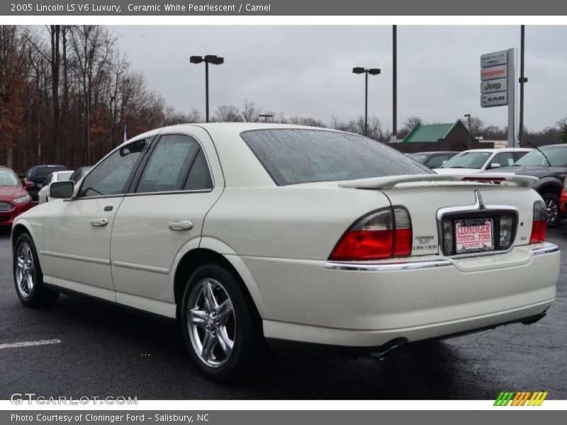 Ceramic White Pearlescent / Camel 2005 Lincoln LS V6 Luxury