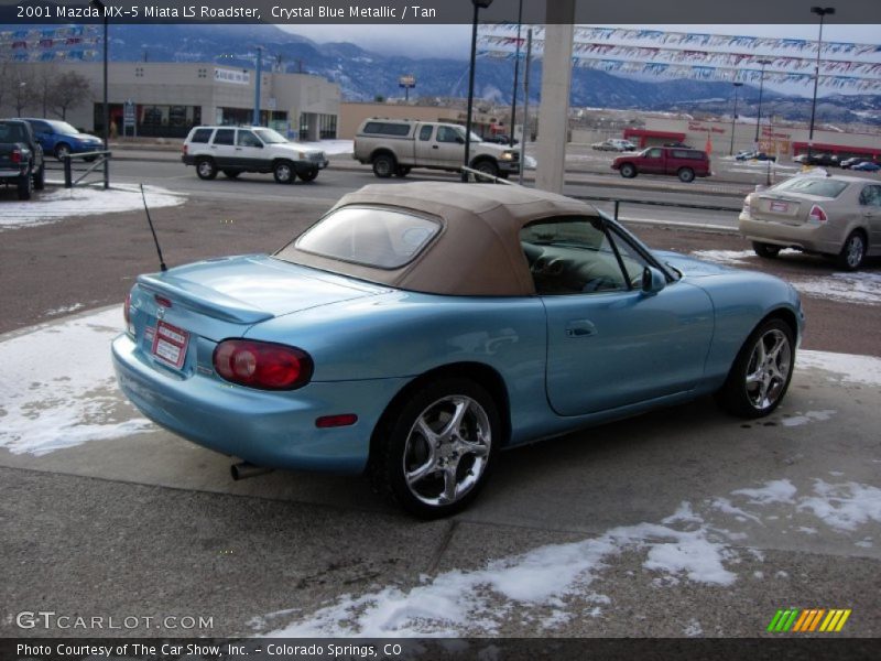 Crystal Blue Metallic / Tan 2001 Mazda MX-5 Miata LS Roadster