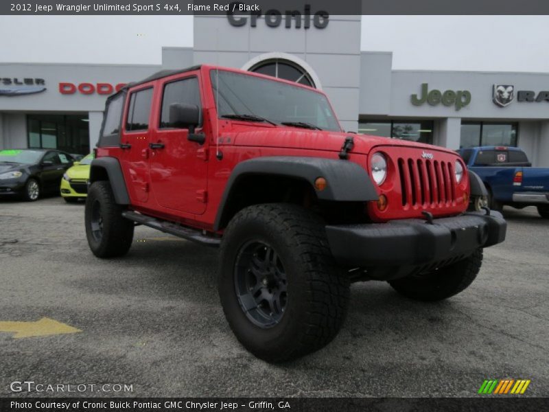 Flame Red / Black 2012 Jeep Wrangler Unlimited Sport S 4x4
