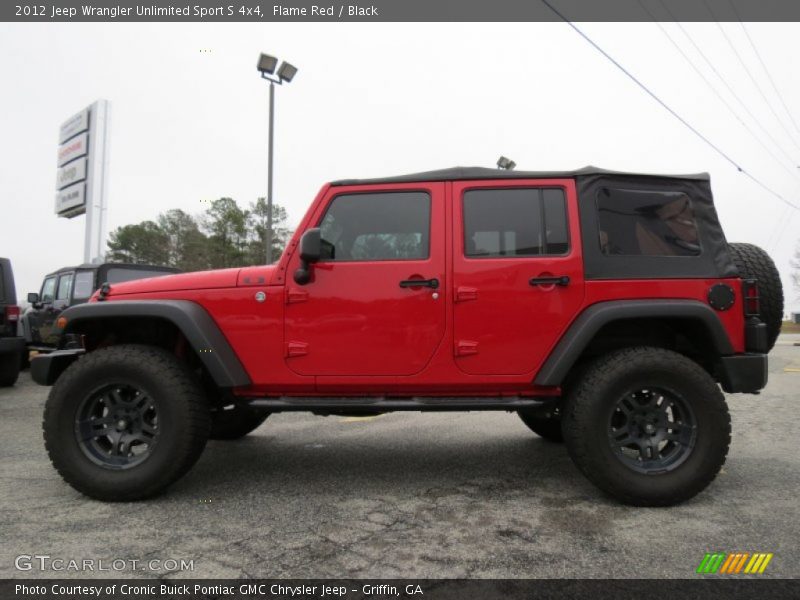 Flame Red / Black 2012 Jeep Wrangler Unlimited Sport S 4x4