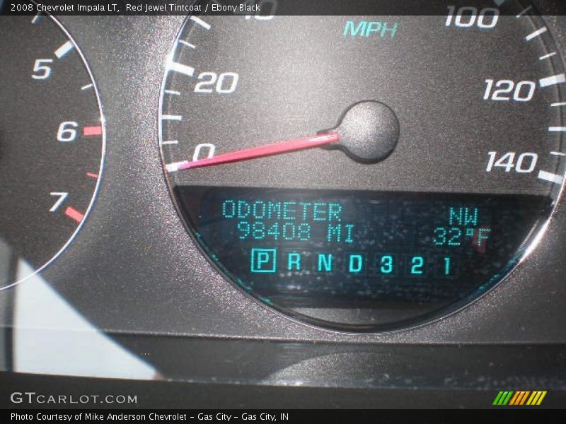 Red Jewel Tintcoat / Ebony Black 2008 Chevrolet Impala LT
